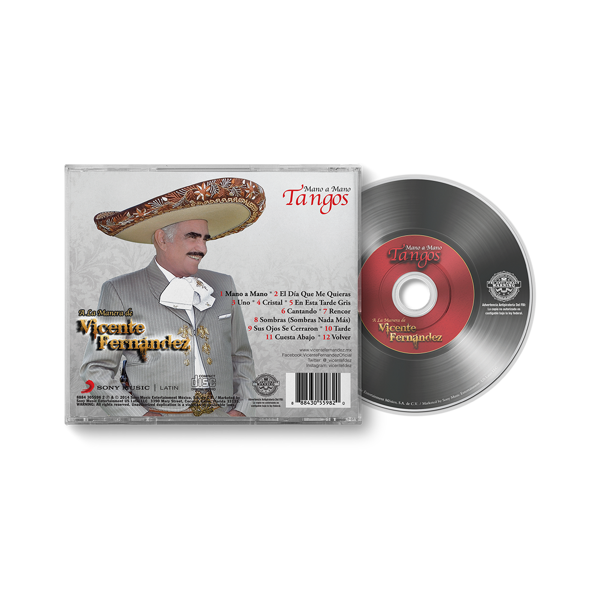 Vicente Fernández - Mano a Mano - Tangos a la Manera de Vicente Fernández CD